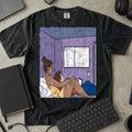 Late Night Code Review Shirt in Black, Comfort Colors 1717 tee flat lay