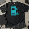 Bad Auth Periodic Table Shirt in Black, Comfort Colors 1717 tee flat lay