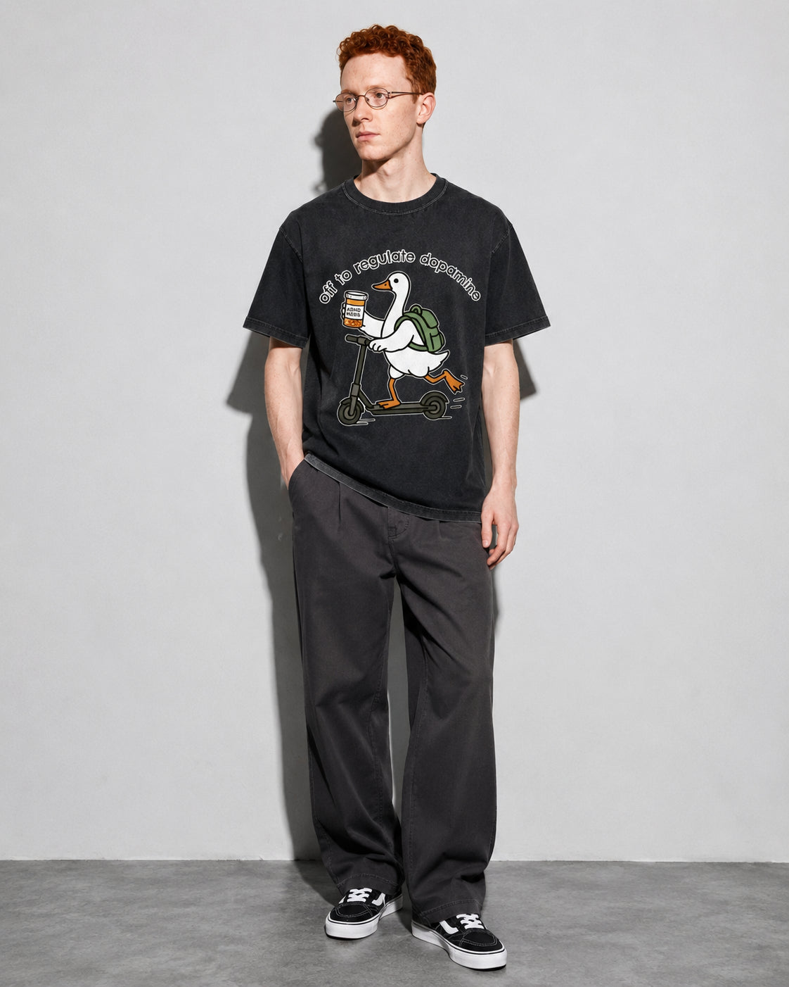 Off To Regulate Dopamine Premium Shirt — Black Model Full Body