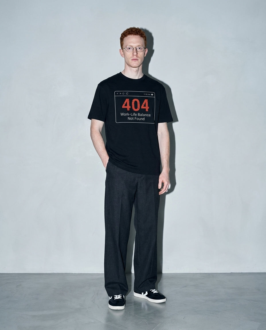 work life balance not found Premium Shirt — Black Model Full Body
