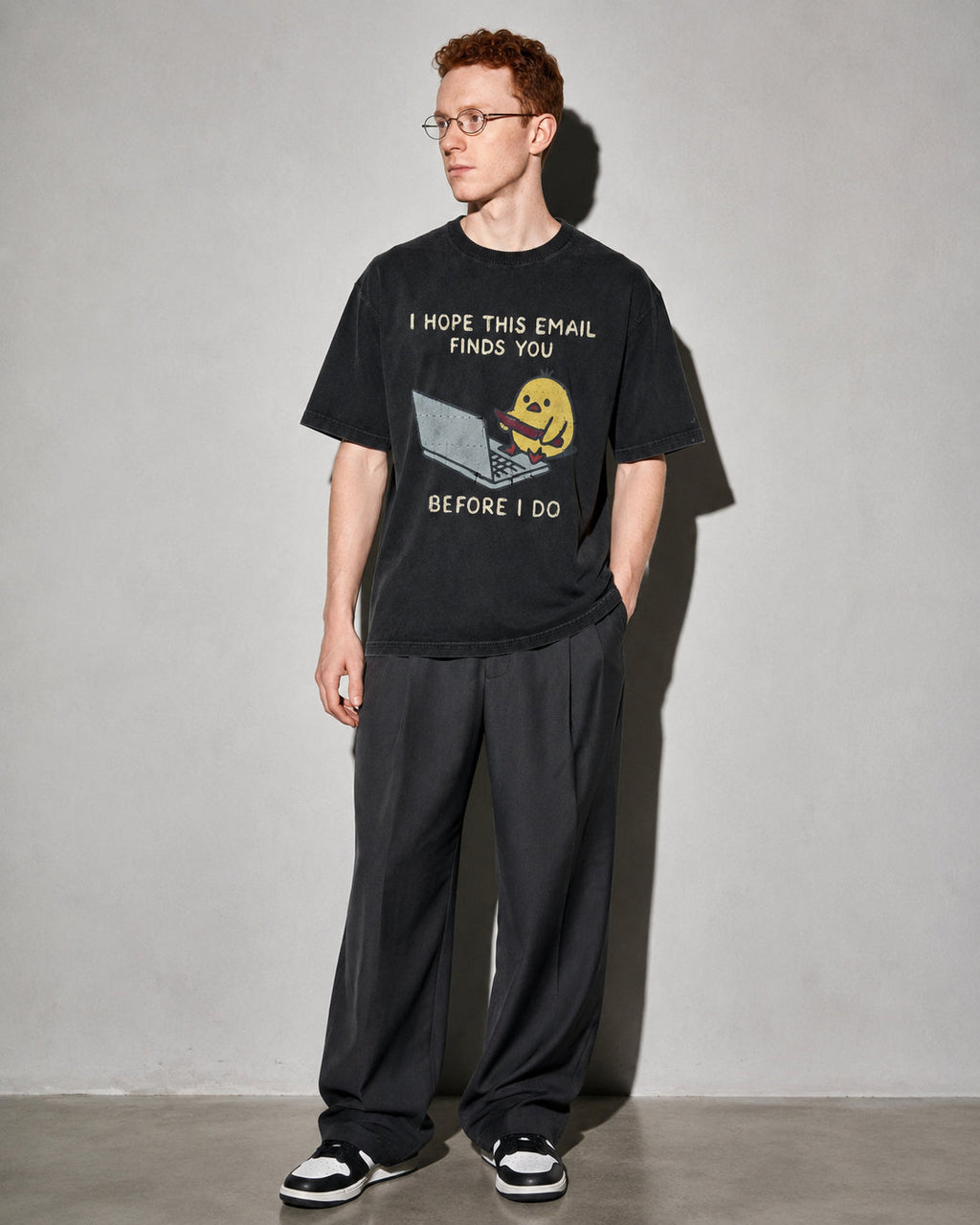 I Hope This Email Finds You Before I Do Premium Shirt — Black Model Full Body