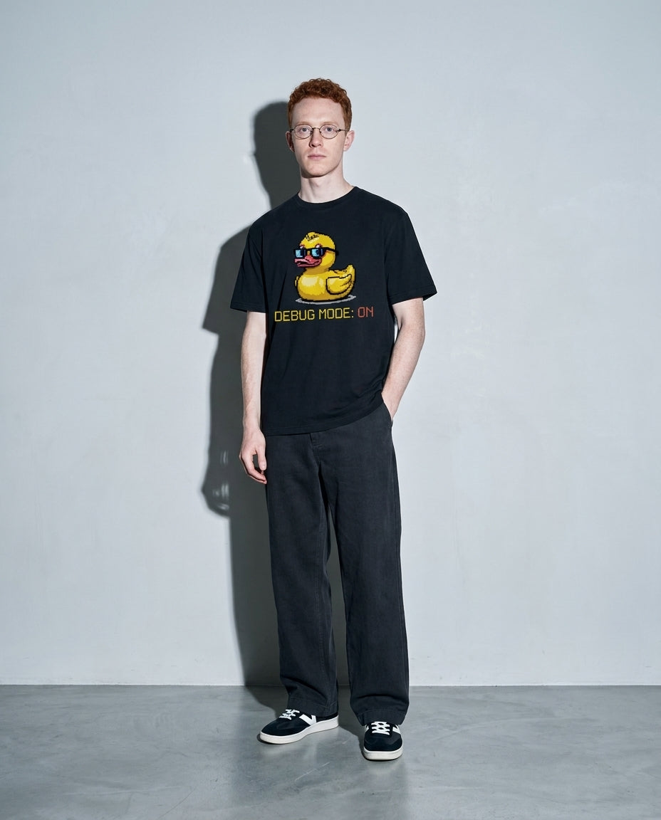 Debug mode: ON Premium Shirt — Black Model Full Body