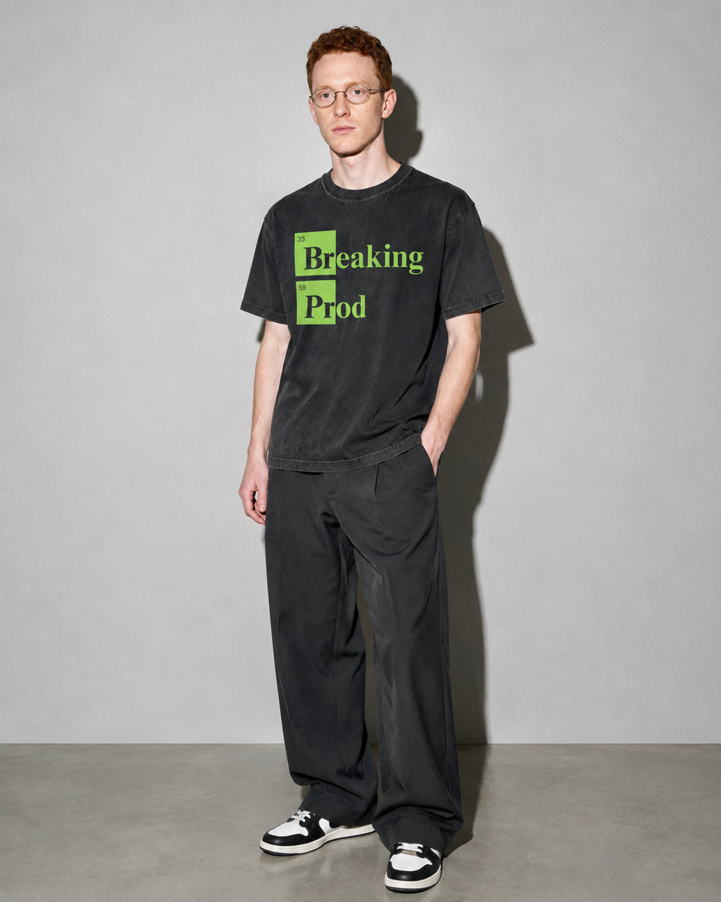 Breaking Prod Premium Shirt — Black Model Full Body