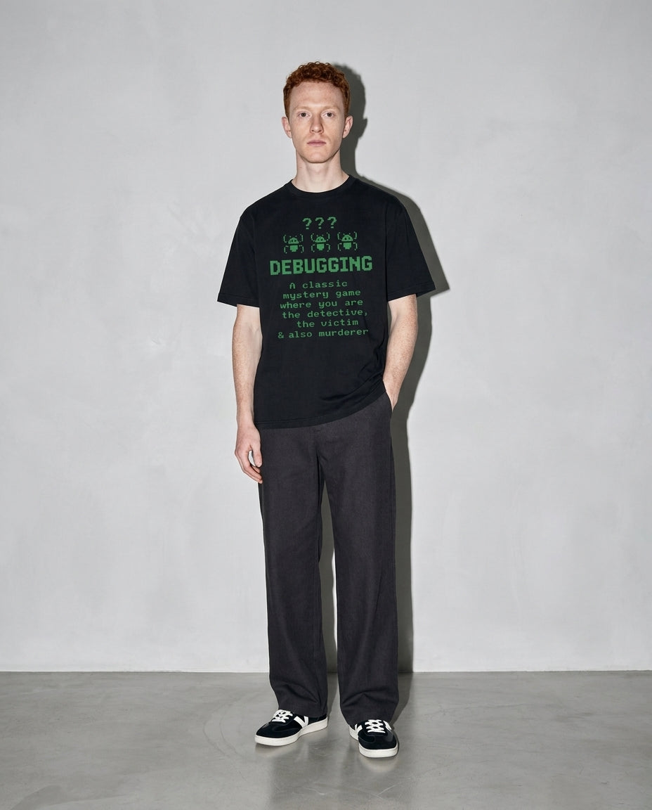 debugging definition Premium Shirt — Black Model Full Body