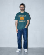 survived another meeting Premium Shirt — Blue Spruce Model Full Body