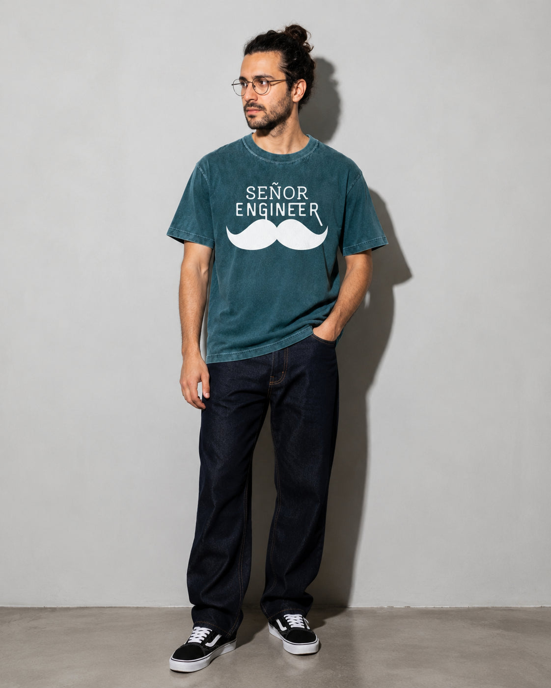 Senyor Engineer Premium Shirt — Blue Spruce Model Full Body
