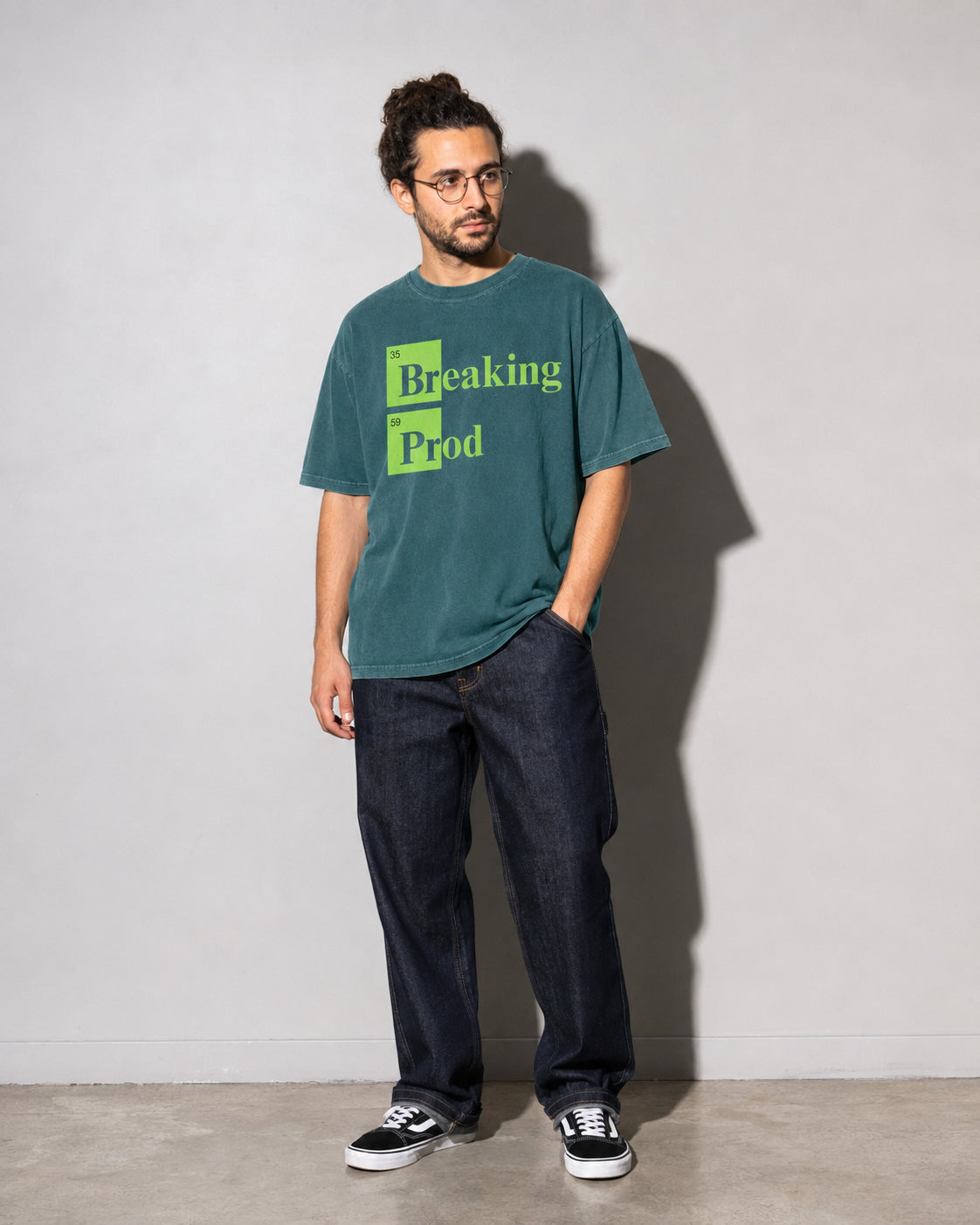 Breaking Prod Premium Shirt — Blue Spruce Model Full Body