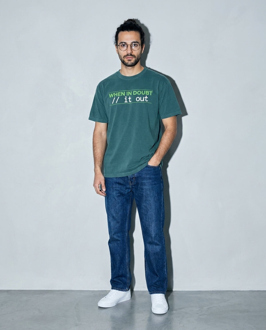 comment it out Premium Shirt — Blue Spruce Model Full Body