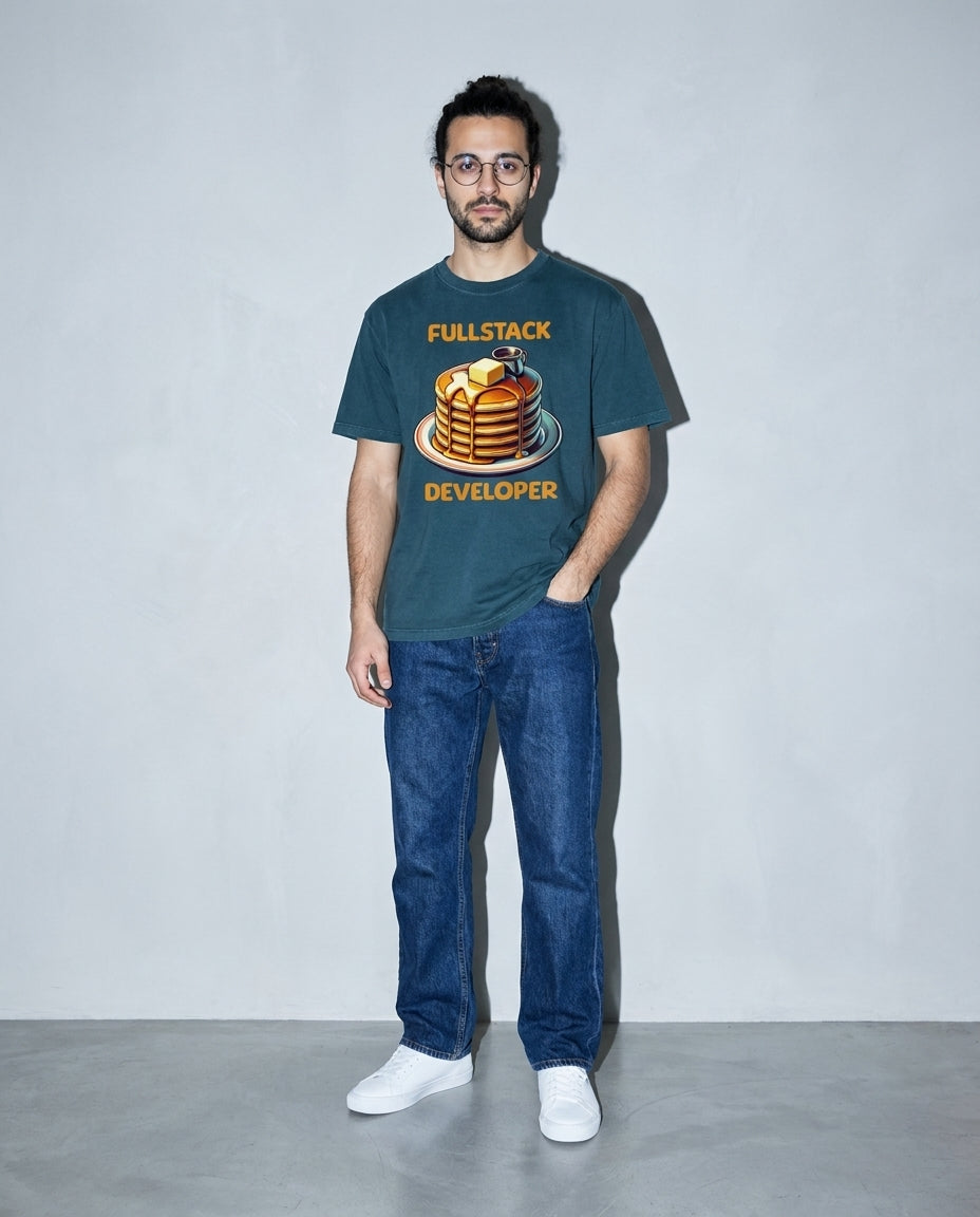 Fullstack Engineer - Pancake Premium Shirt — Blue Spruce Model Full Body