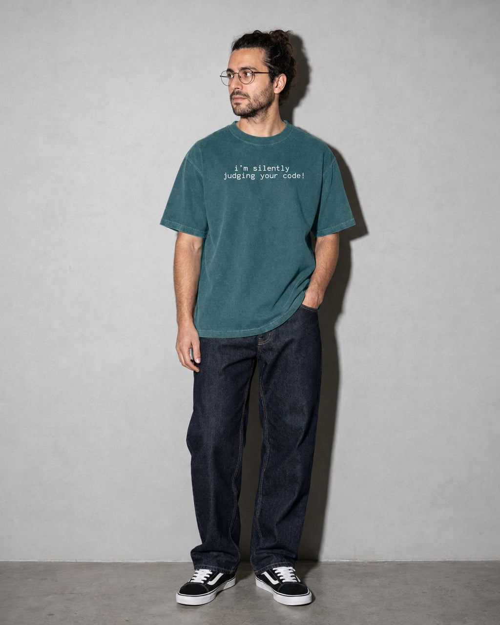 i'm silently judging your code Premium Shirt — Blue Spruce Model Full Body