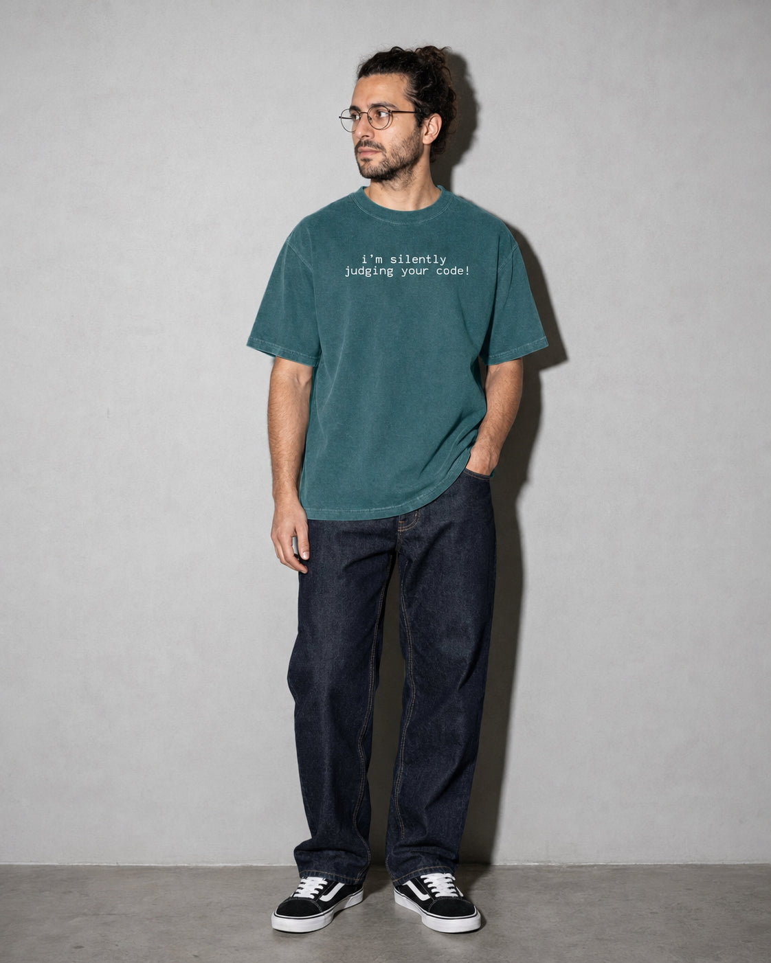i'm silently judging your code Premium Shirt — Blue Spruce Model Full Body