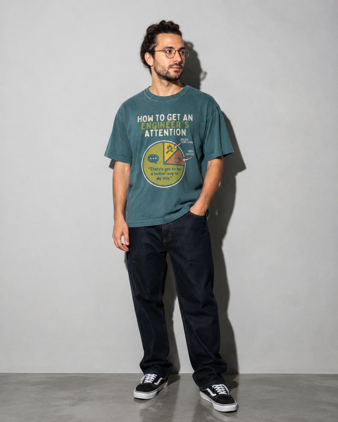 engineer's attention Premium Shirt — Blue Spruce Model Full Body