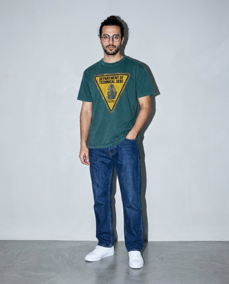 department of technical debt Premium Shirt — Blue Spruce Model Full Body