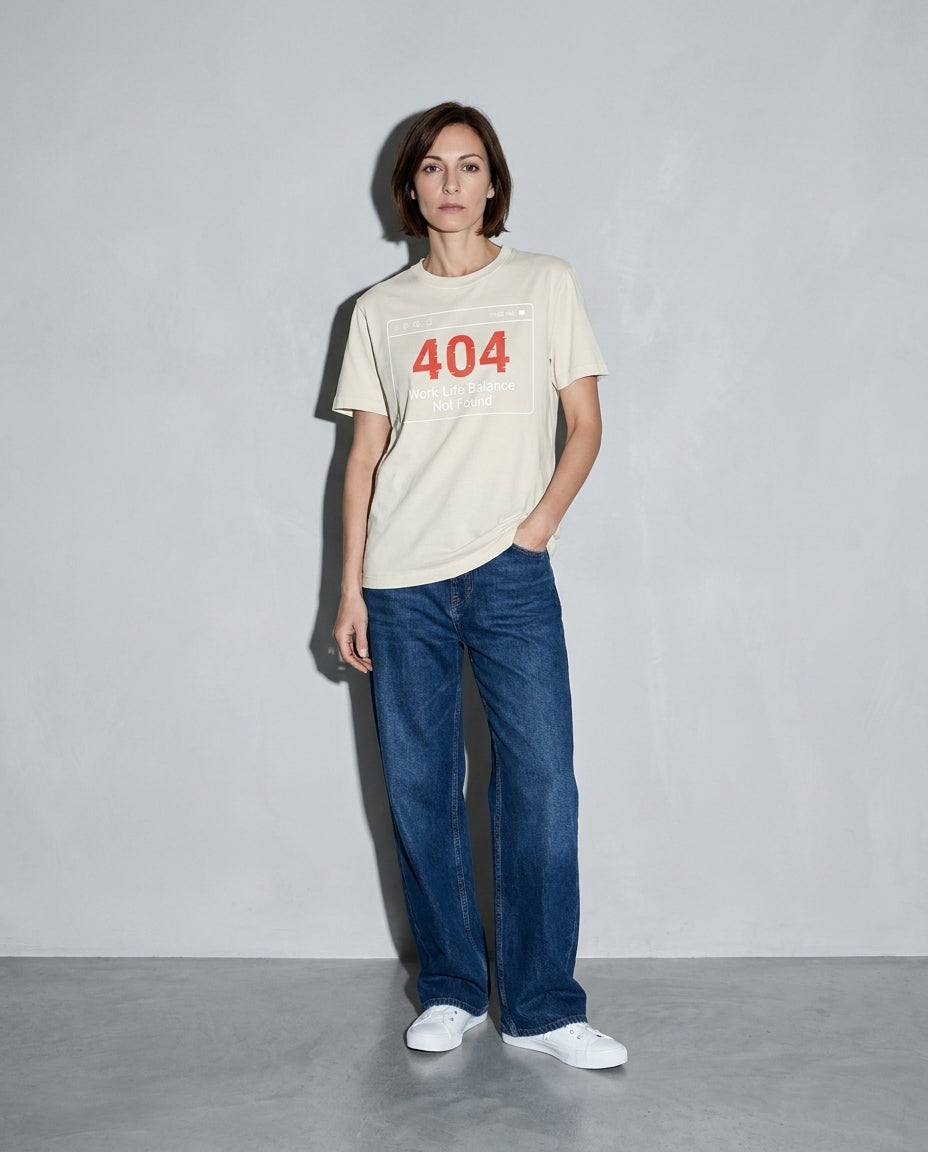 work life balance not found Premium Shirt — Ivory Model Full Body