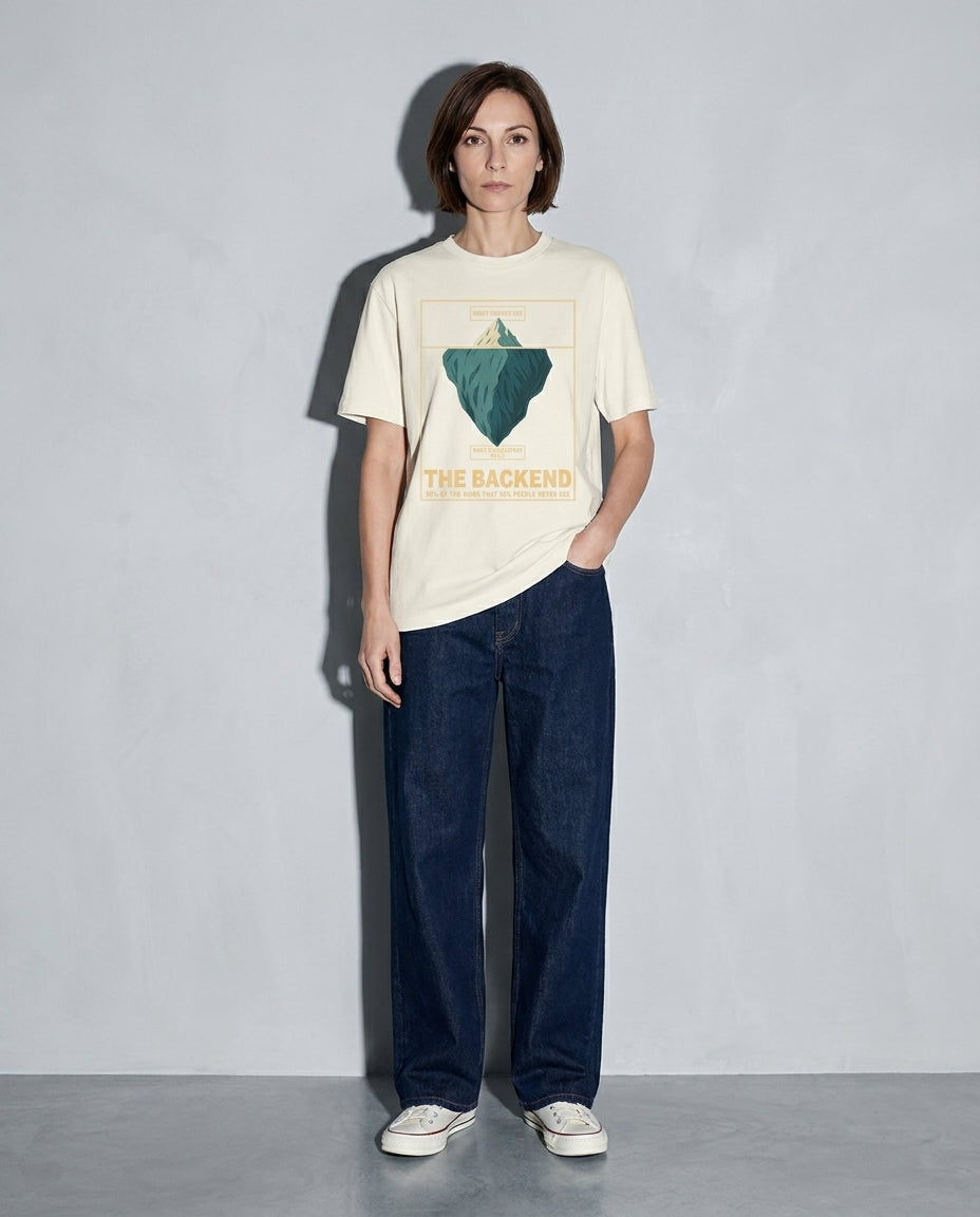 the backend iceberg Premium Shirt — Ivory Model Full Body