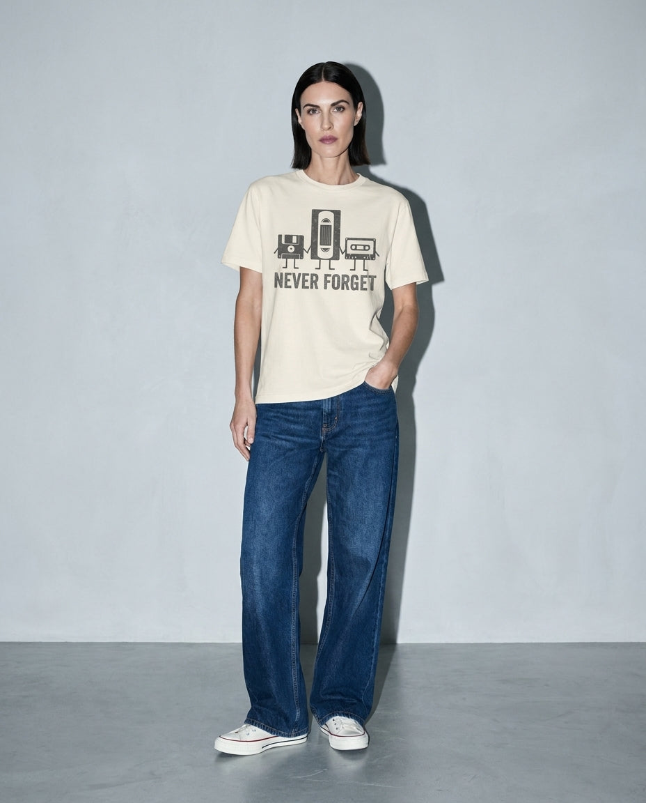 never forget Premium Shirt — Ivory Model Full Body