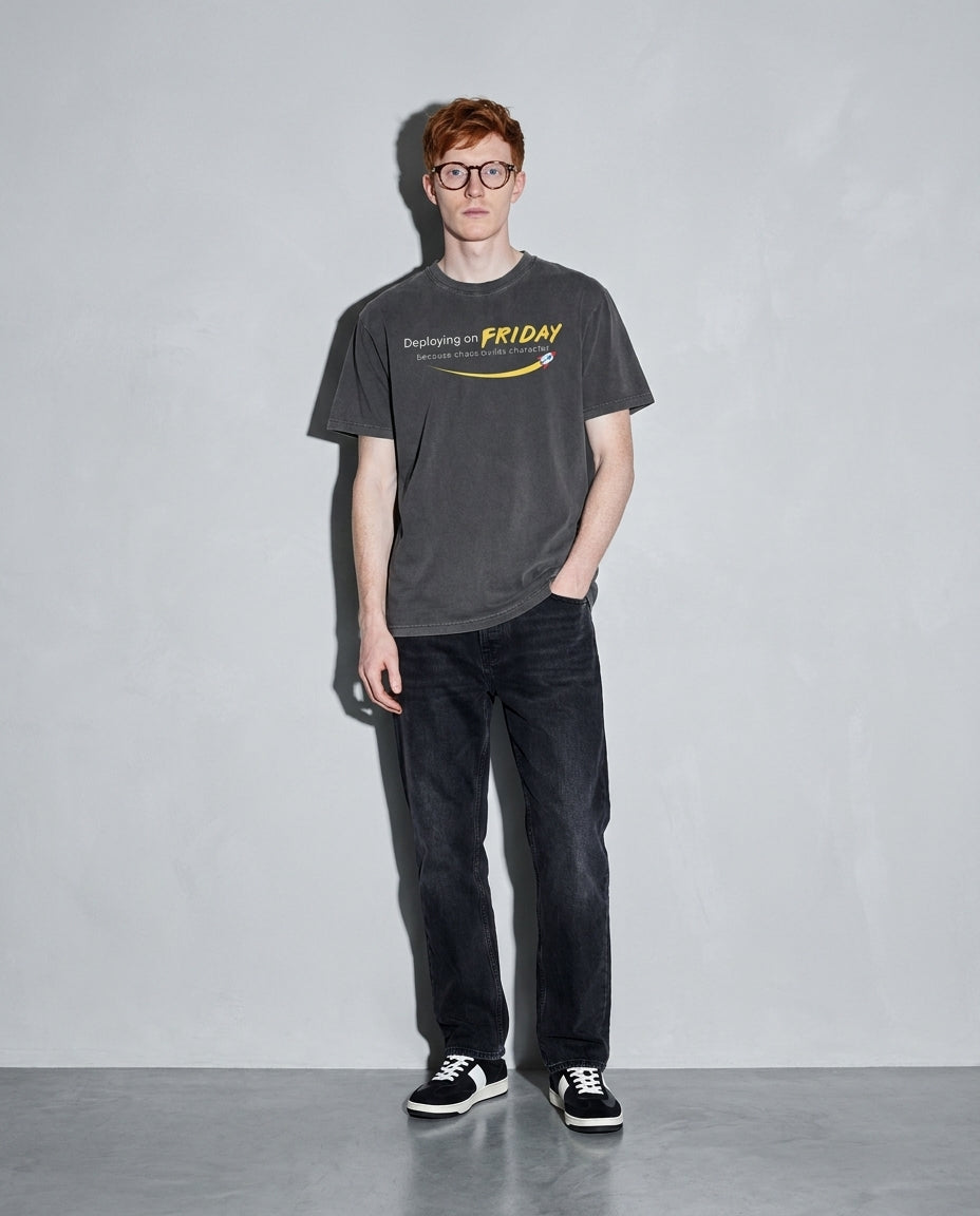 chaos builds character Premium Shirt — Pepper Model Full Body
