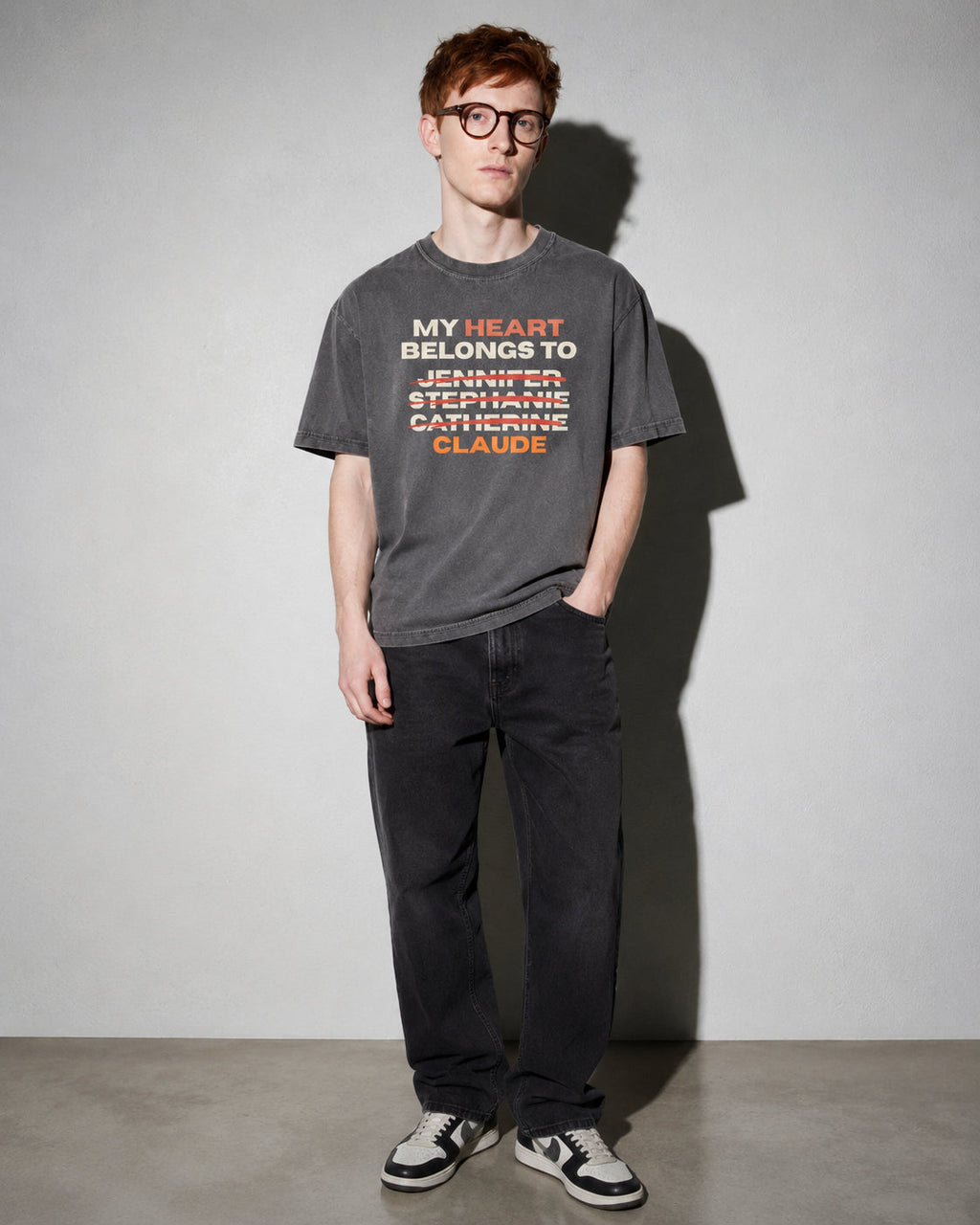 My Heart Belongs To Claude Premium Shirt — Pepper Model Full Body