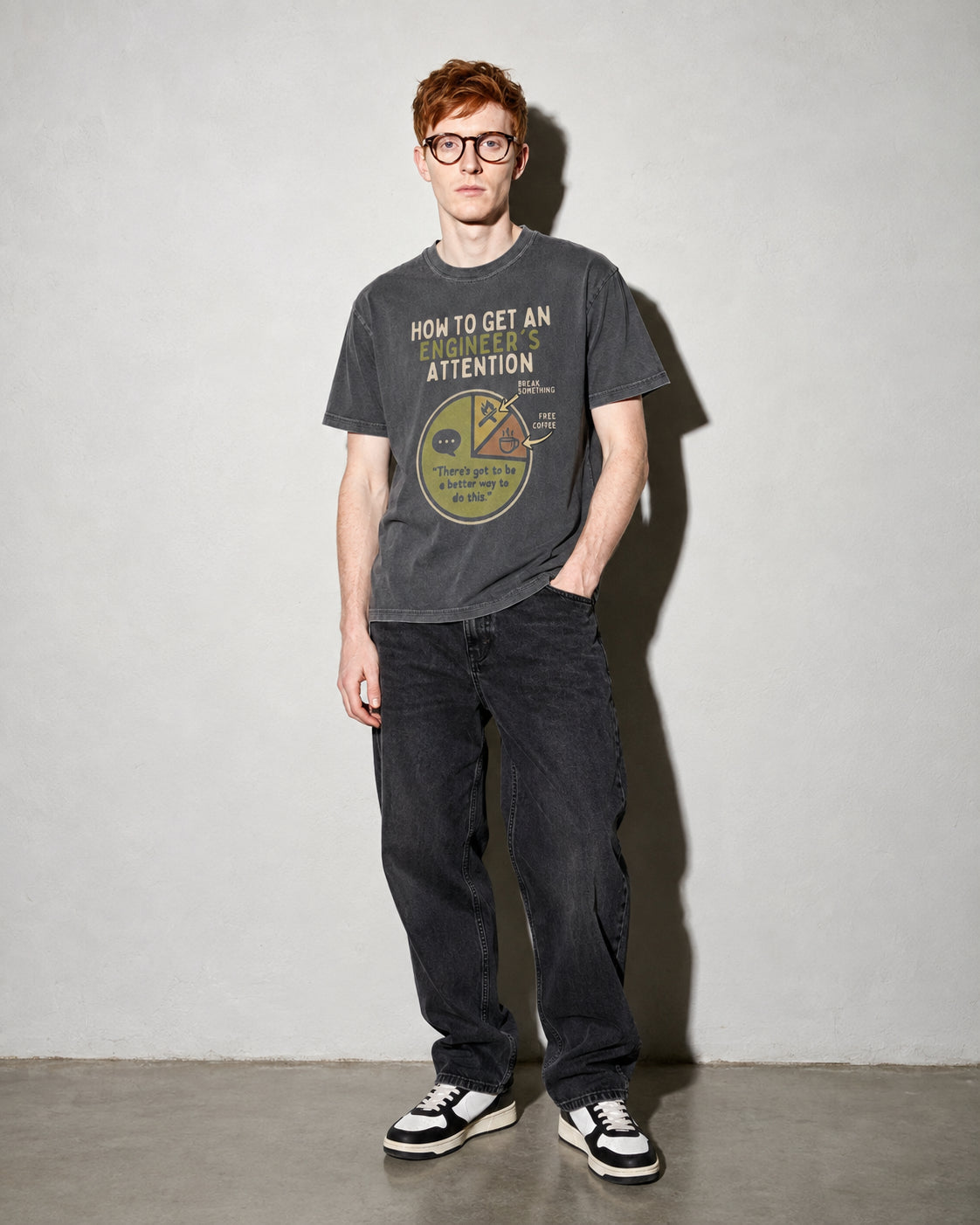 engineer's attention Premium Shirt — Pepper Model Full Body