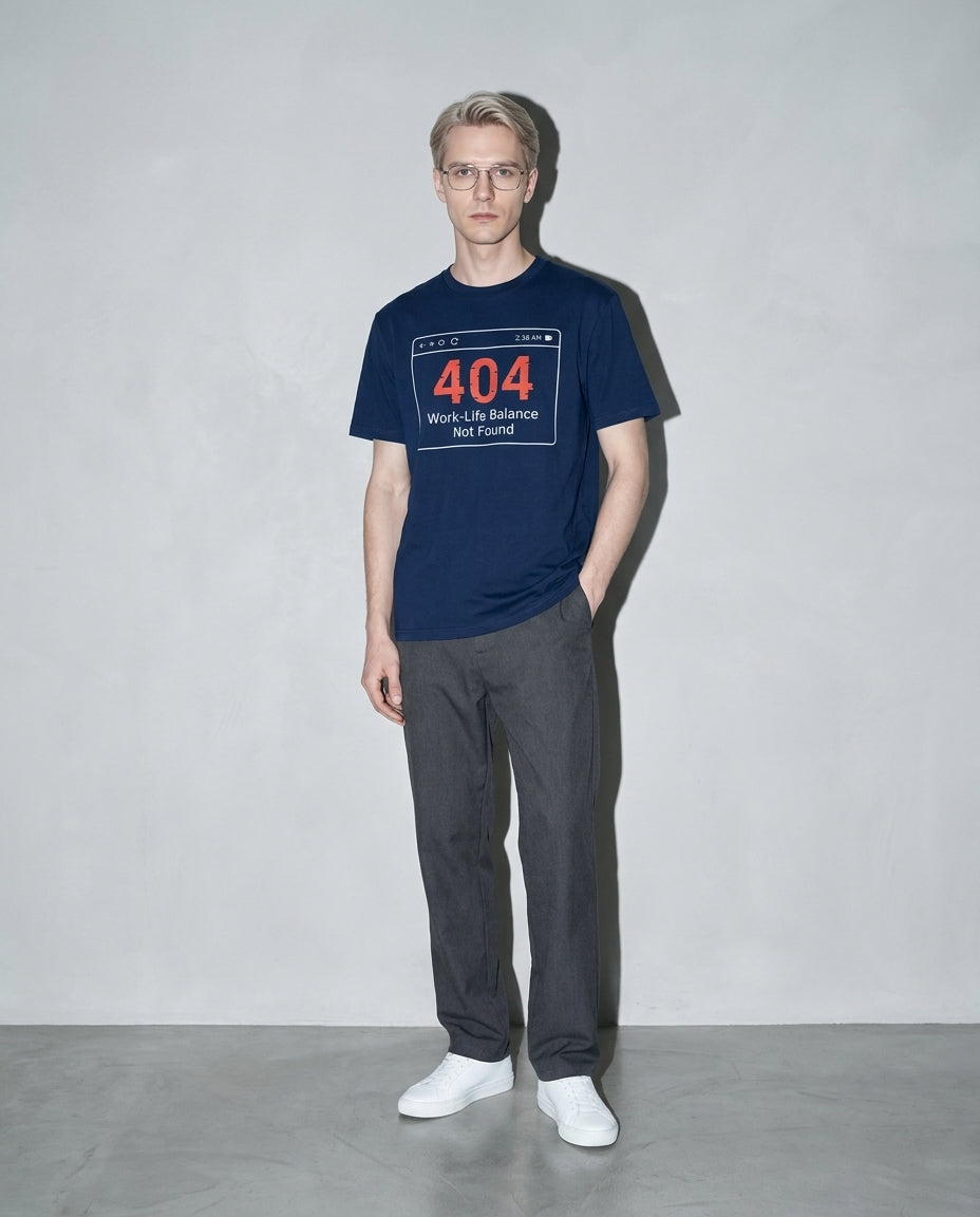work life balance not found Premium Shirt — True Navy Model Full Body