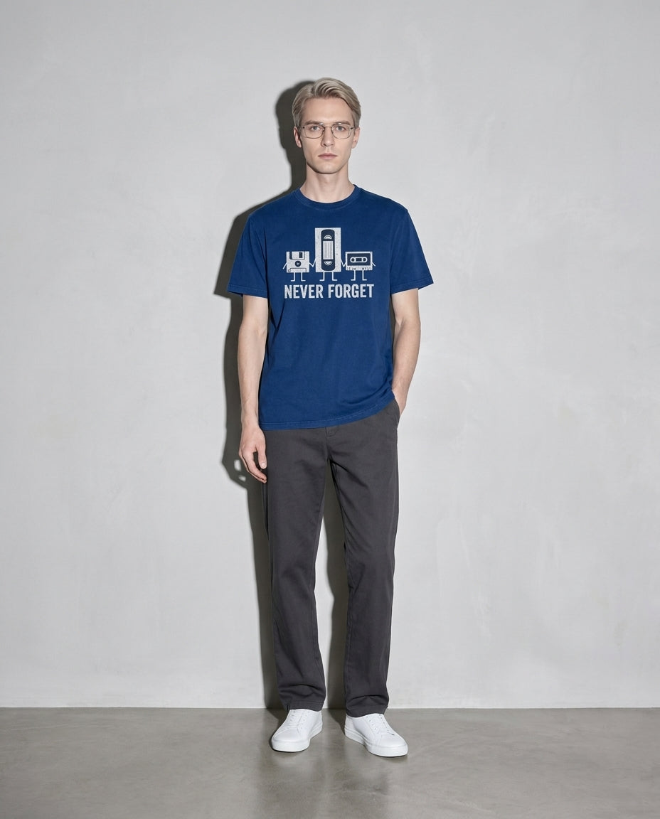 never forget Premium Shirt — True Navy Model Full Body
