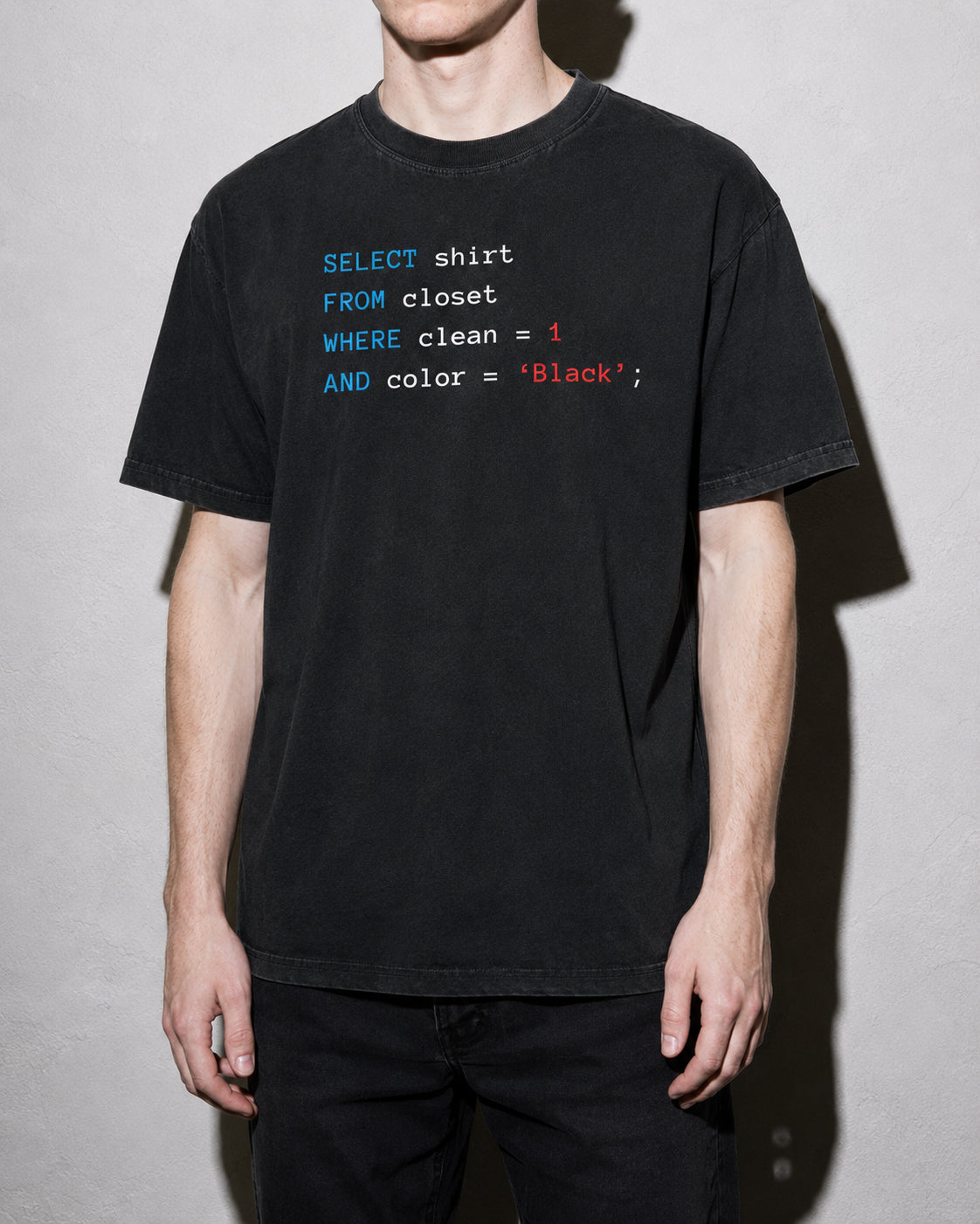 Querying my black Premium Shirt — Black Model Zoom Hero