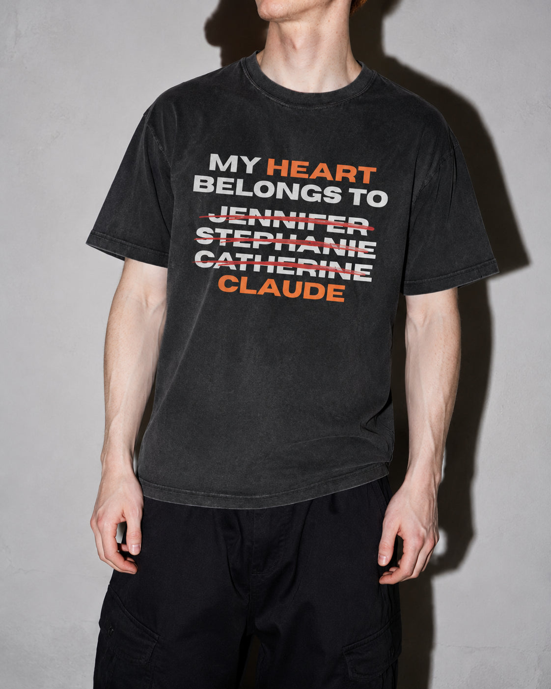 My Heart Belongs To Claude Premium Shirt — Black Model Zoom Hero