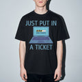 just put in a ticket Premium Shirt — Black Model Zoom Hero
