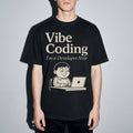 vibe coding Premium Shirt — Black Model Zoom Hero