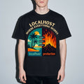 localhost vs production Premium Shirt — Black Model Zoom Hero