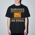 survived another meeting Premium Shirt — Black Model Zoom Hero