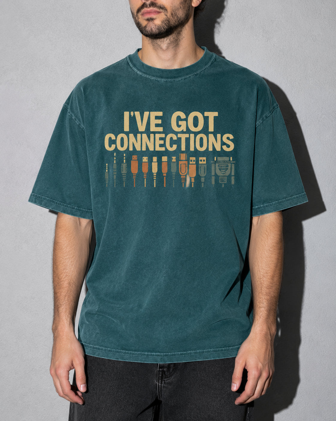 i've got connections Premium Shirt — Blue Spruce Model Zoom Hero