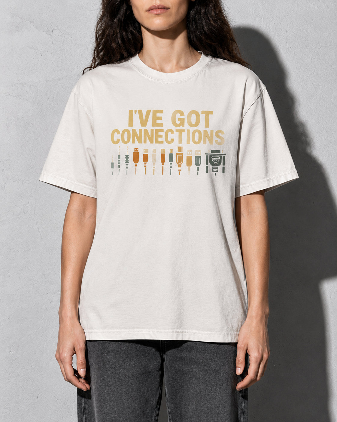 i've got connections Premium Shirt — Ivory Model Zoom Hero