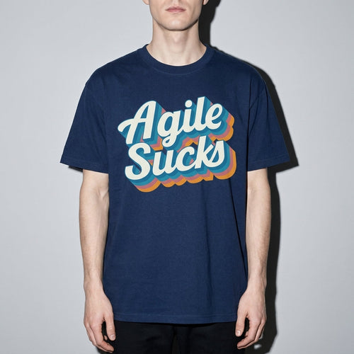agile sucks Premium Shirt — True Navy Model Zoom Hero