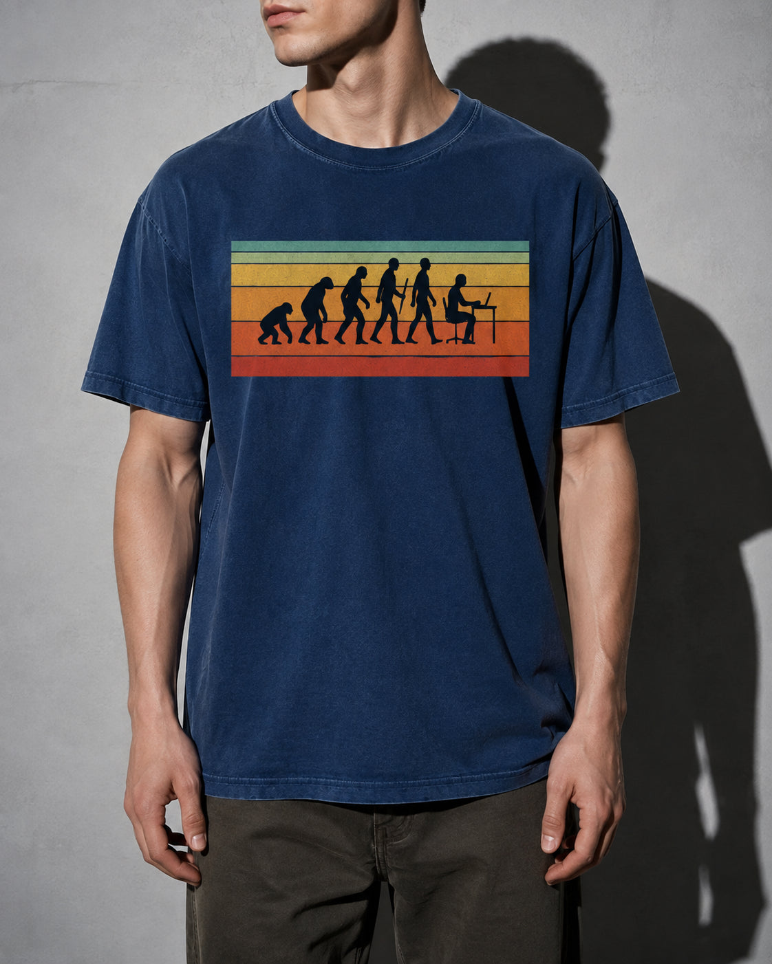 evolution of developers Premium Shirt — True Navy Model Zoom Hero