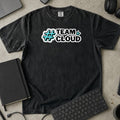 Team Cloud Shirt in Black, Comfort Colors 1717 tee flat lay