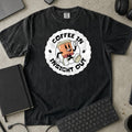 Coffee In Insight Out Shirt in Black, Comfort Colors 1717 tee flat lay