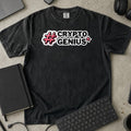Crypto Genius Shirt in Black, Comfort Colors 1717 tee flat lay
