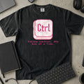 Ctrl Taking Control One Key at a Time Shirt in Black, Comfort Colors 1717 tee flat lay