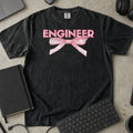 Engineer Bow Shirt in Black, Comfort Colors 1717 tee flat lay