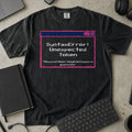 SyntaxError Unexpected Token Shirt in Black, Comfort Colors 1717 tee flat lay