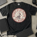 Bureau of Git Blame Shirt in Black, Comfort Colors 1717 tee flat lay