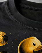 Debug Duck Midnight Premium Shirt — 100% Ringspun Cotton Macro Detail