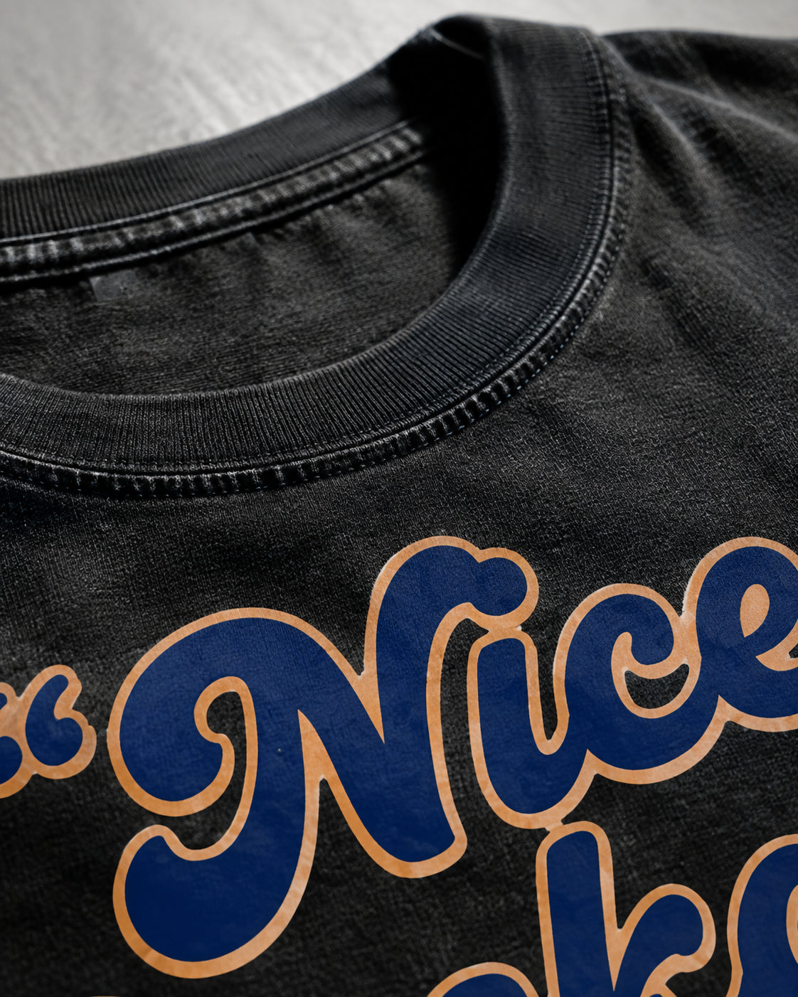 Nice Package Premium Shirt — 100% Ringspun Cotton Macro Detail