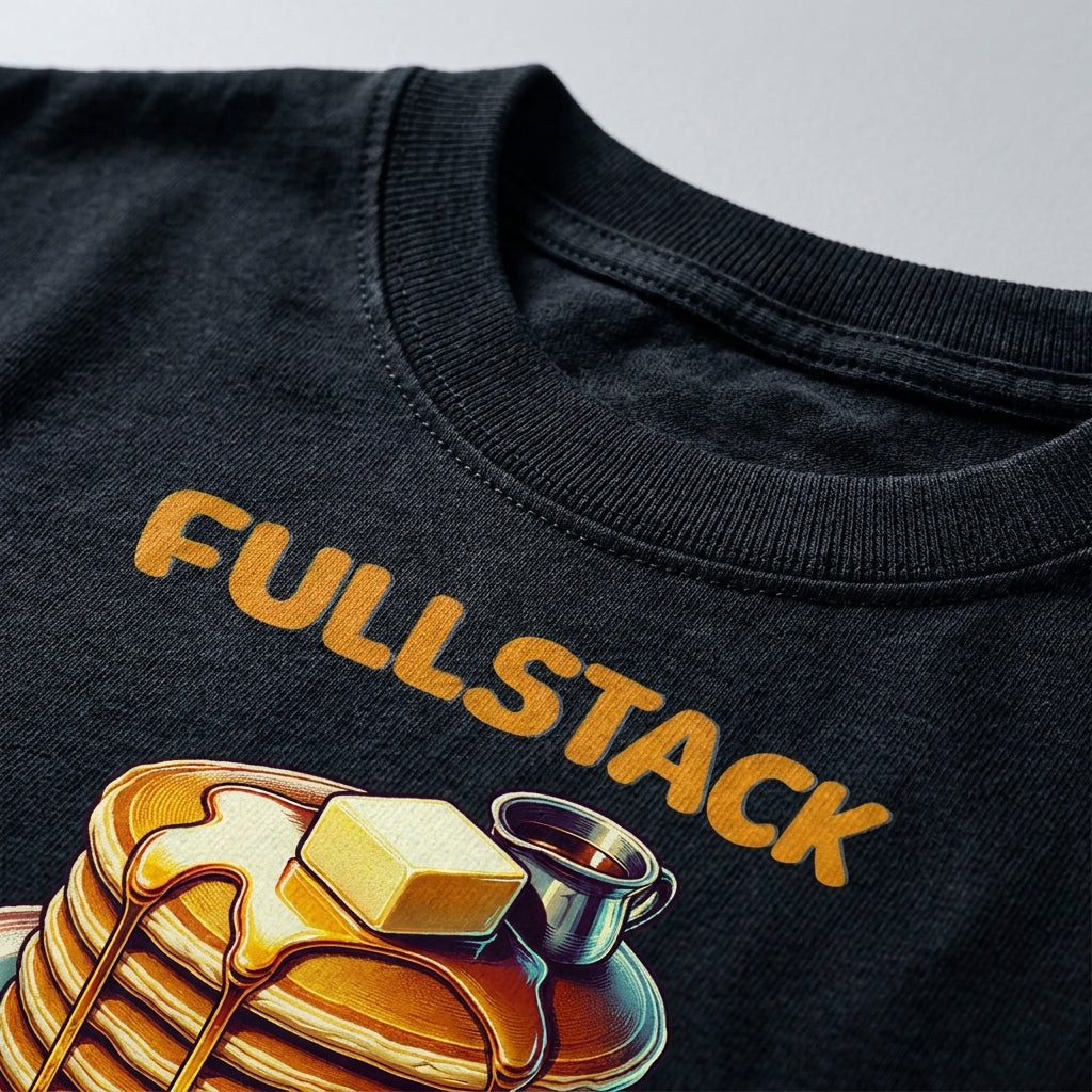 Fullstack Engineer - Pancake Premium Shirt — 100% Ringspun Cotton Macro Detail