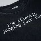 i'm silently judging your code Premium Shirt — 100% Ringspun Cotton Macro Detail