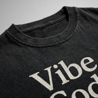 vibe coding Premium Shirt — 100% Ringspun Cotton Macro Detail