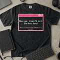 Merge Conflict Detected Shirt in Black, Comfort Colors 1717 tee flat lay