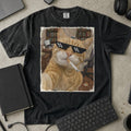 Cool Cat Developer Shirt in Black, Comfort Colors 1717 tee flat lay
