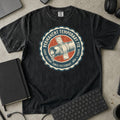 Permanent Temporary Fix Shirt in Black, Comfort Colors 1717 tee flat lay